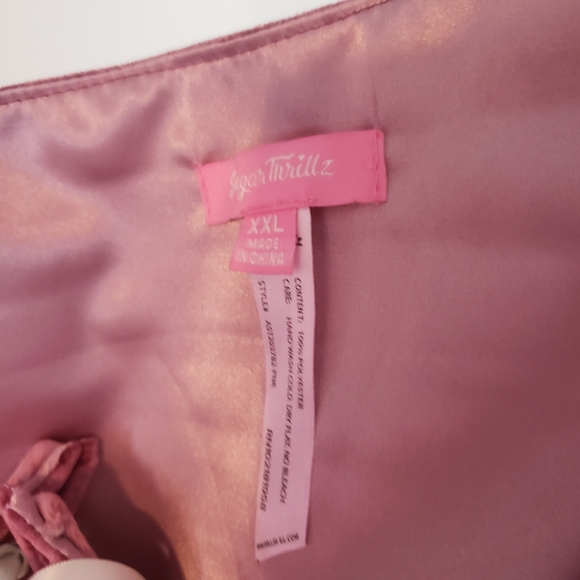 Dolls Kill Velvet Pink Underbust Corset XXL Fairycore Rave - Picture 3 of 3